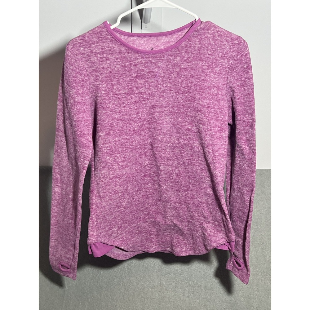 Cuddl Duds Women's Purple Heather Long Sleeve Crewneck T-Shirt Top Size Medium
